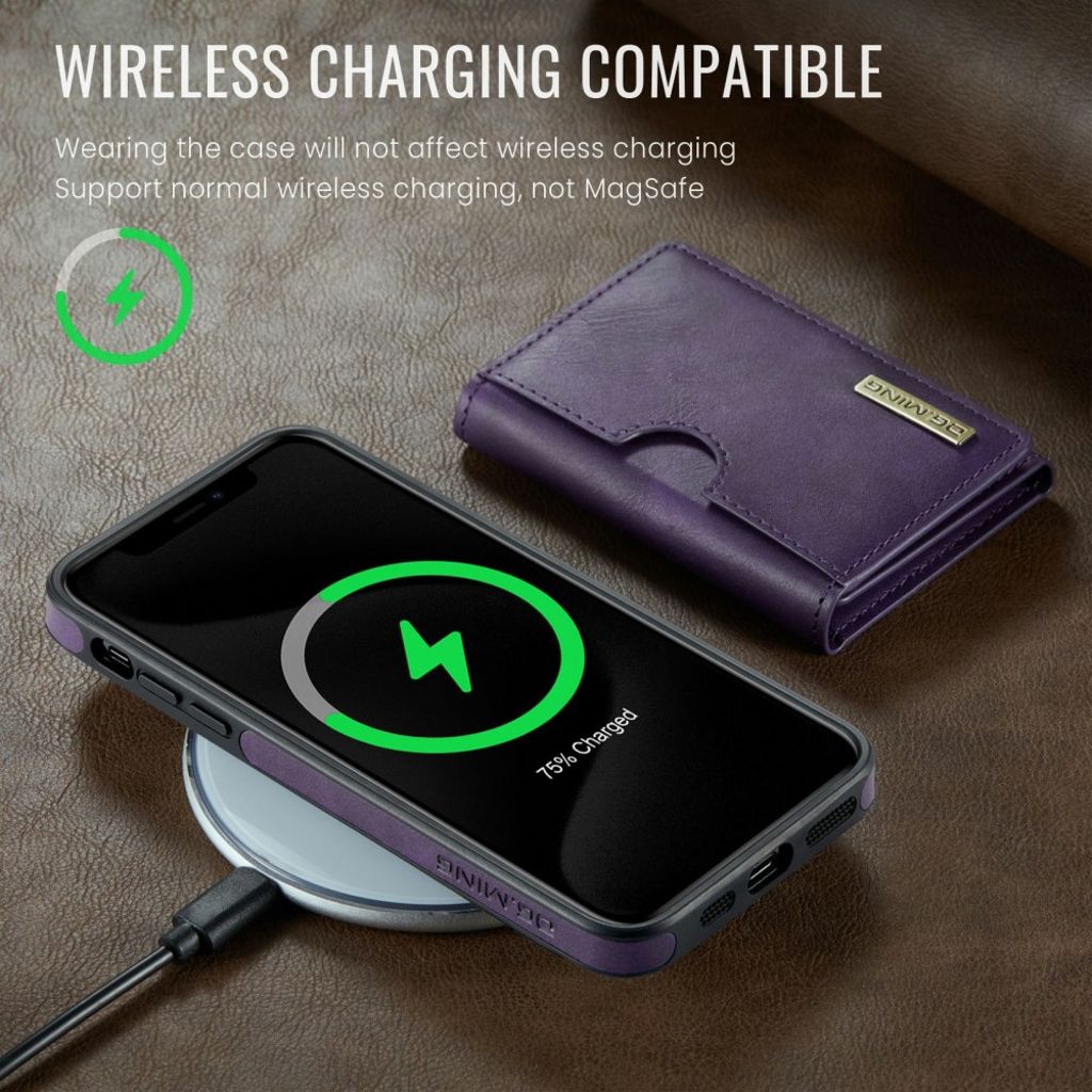 DG.MING iPhone 11 Pro Max Lompakkokuori Magneettinen RFID Purppura