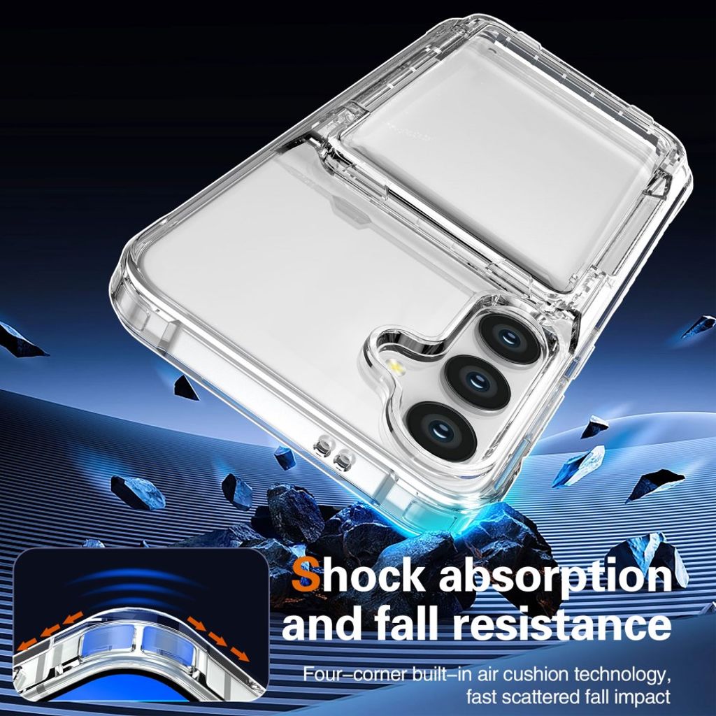 Samsung Galaxy S26 Plus Deksel Kortholder Stativ – Gjennomsiktig