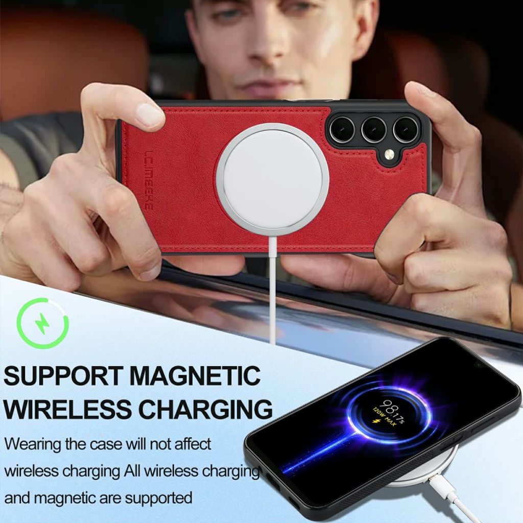LC.IMEEKE Samsung Galaxy S25 FE Skal med MagSafe - Röd