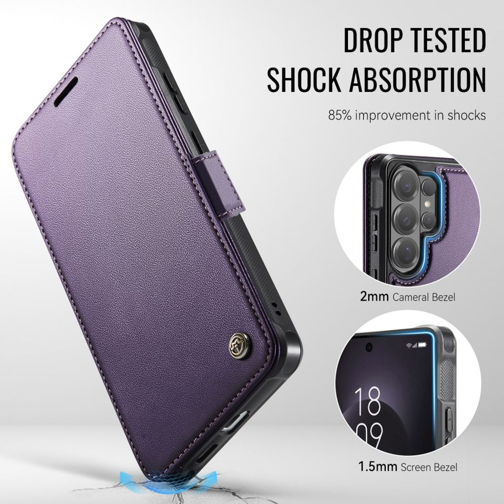 CASEME 053  Samsung Galaxy S26 Ultra  Flip Cover MagSafe RFID-blokerende - Lilla