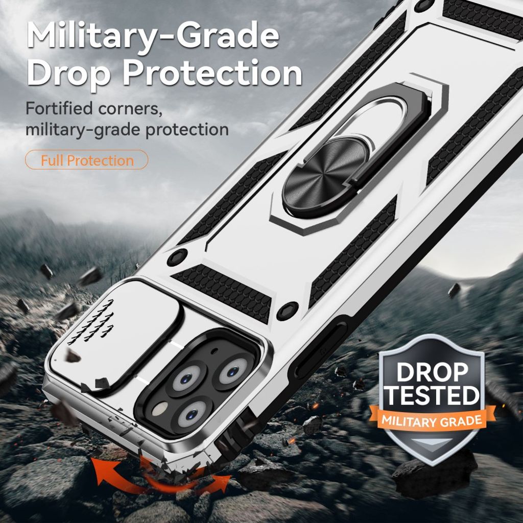 iPhone 11 Pro Cover med Ringholder - Sølv