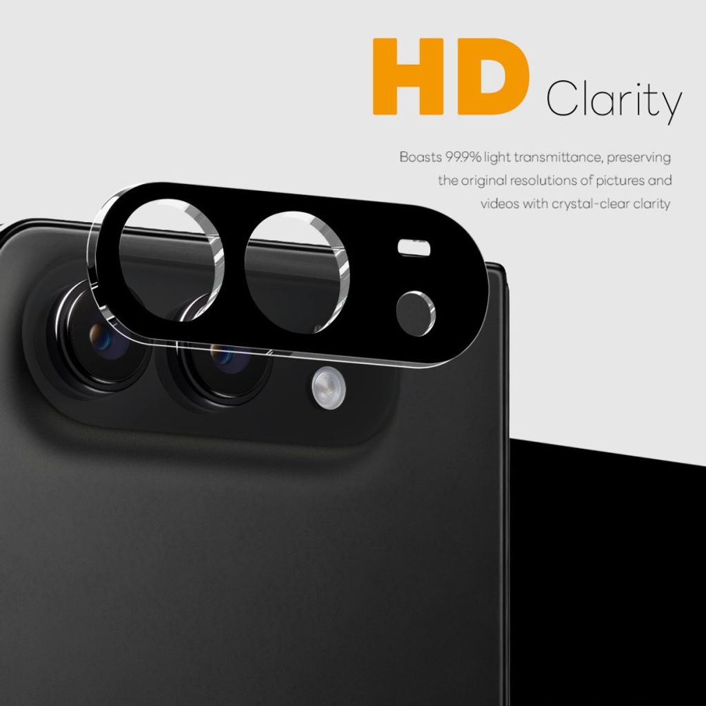 NORTHJO iPhone Fold -kameran linssinsuoja 3D-karkaistusta lasista - musta