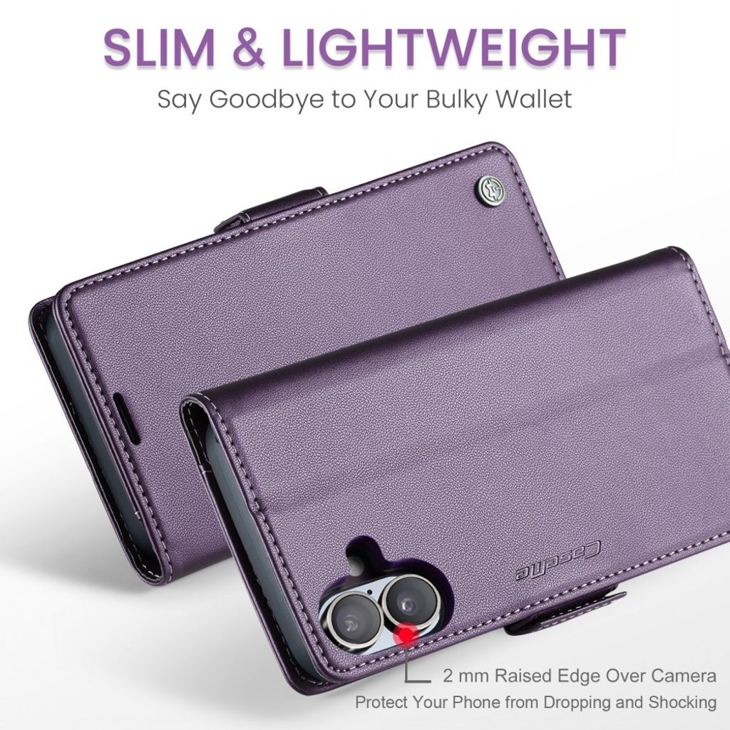 CASEME iPhone 16 Cover with Card Slots - Purple