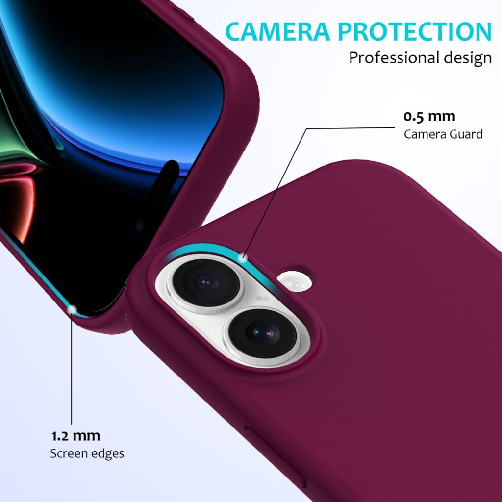 iPhone 17 Silicone Phone Case - Wine Red