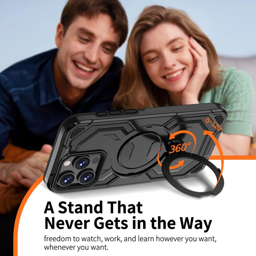 iPhone 13 Pro Max Magneettinen Case Jalustalla - Musta