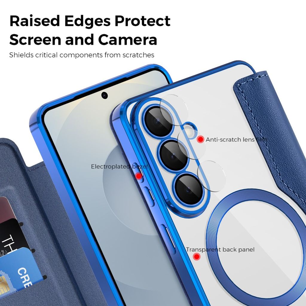 Samsung Galaxy S26 Plånboksfodral RFID-blockerande Korthållare MagSafe - Blå