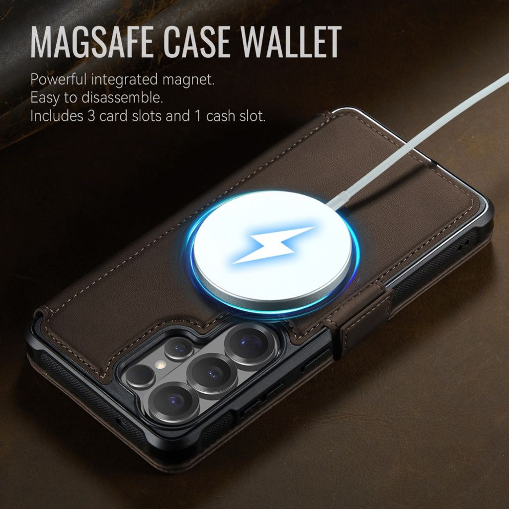 CASEME 053  Samsung Galaxy S25 Ultra  Flip Cover MagSafe RFID-blokerende - Brun