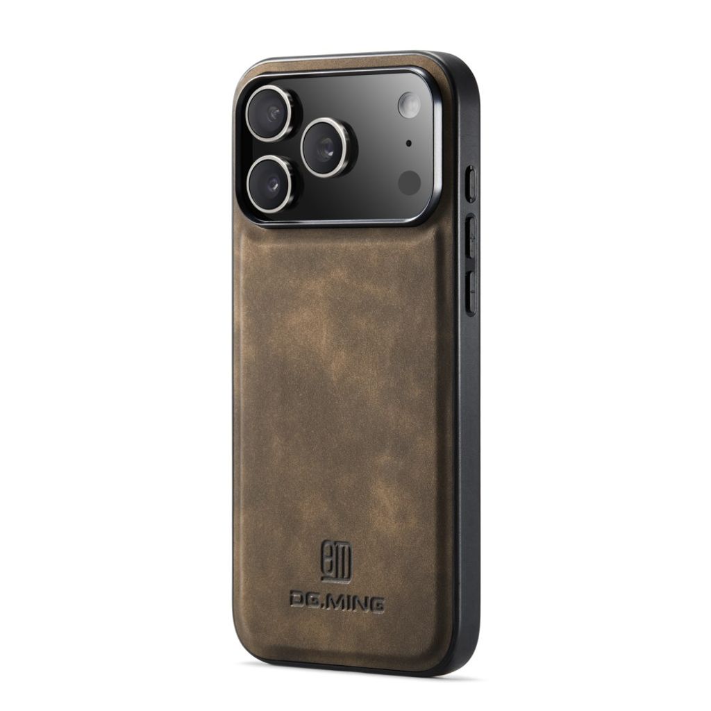 DG.MING iPhone 18 Pro/17 Pro Deksel med PU-lær - Brun