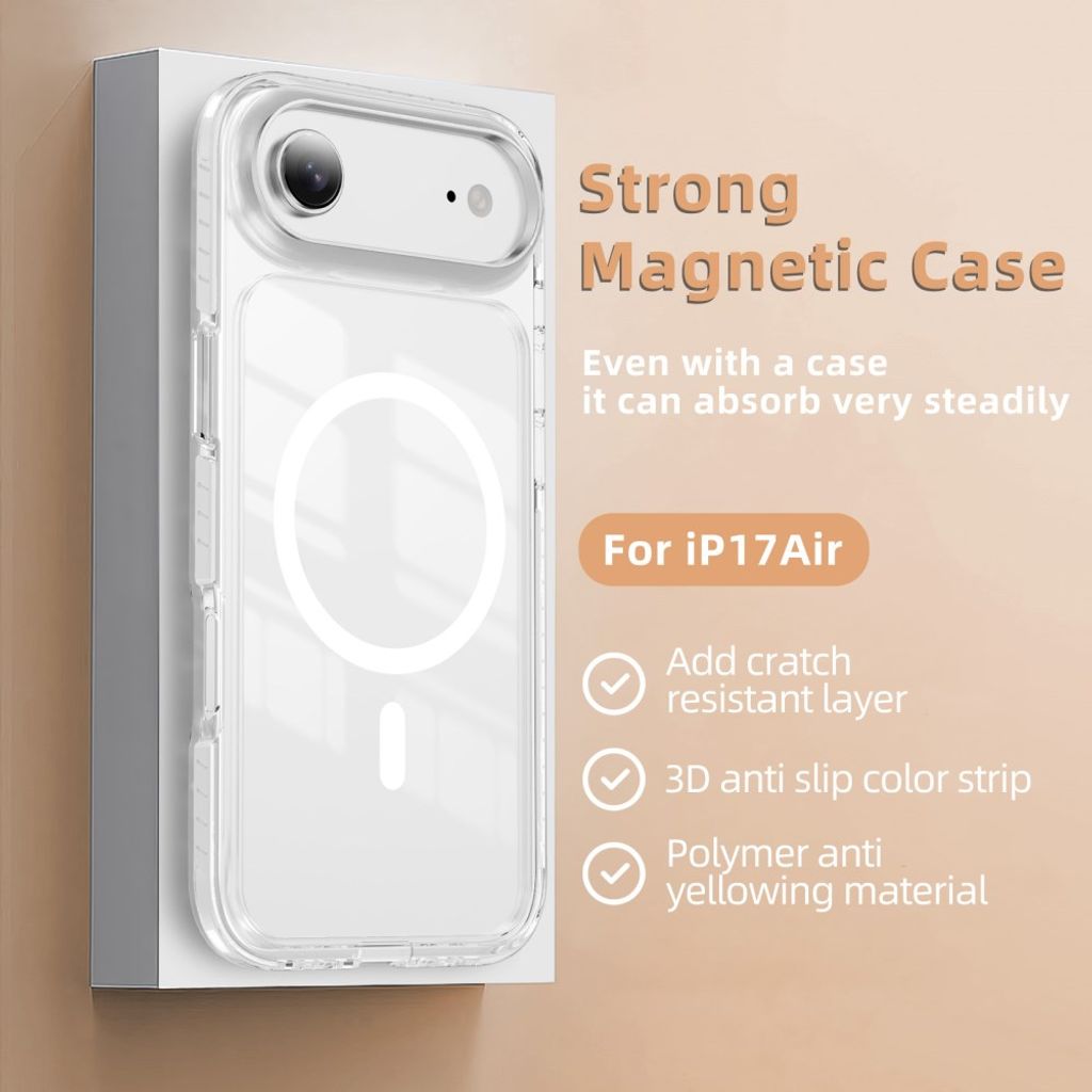 iPhone Air MagSafe kuori akryylitakalla - Valkoinen