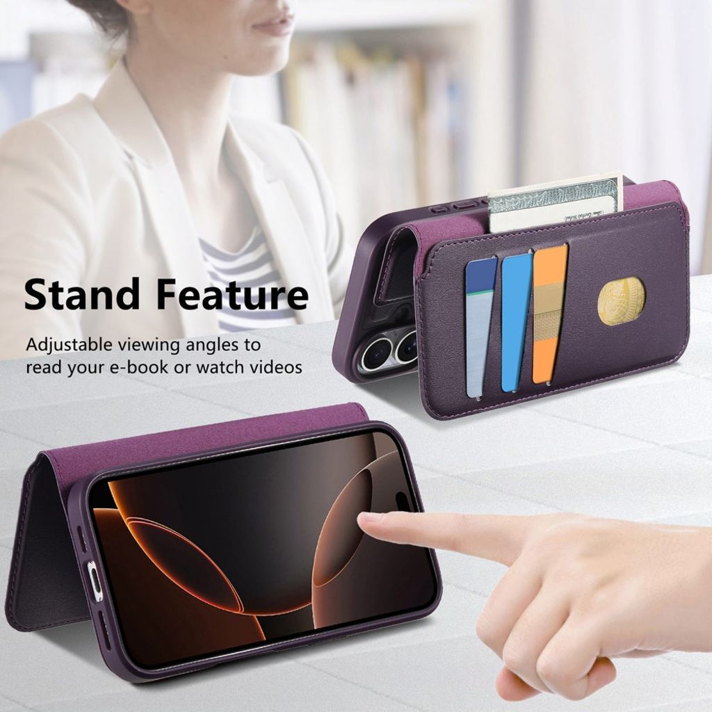 CASENEO iPhone 16 Pro Max Plånboksfodral MagSafe RFID-funktion – Lila