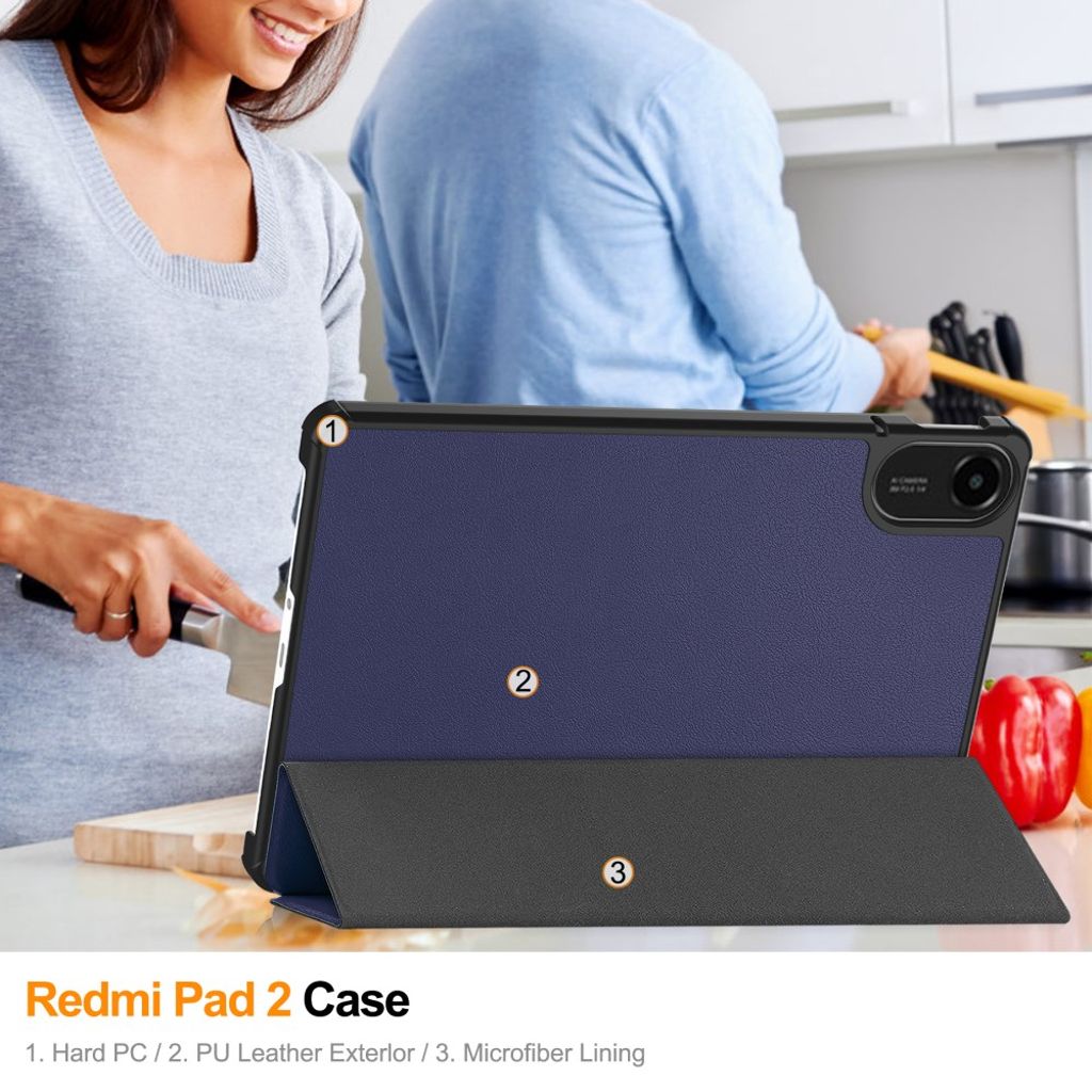Xiaomi Redmi Pad 2 Cover with Stand - Blue