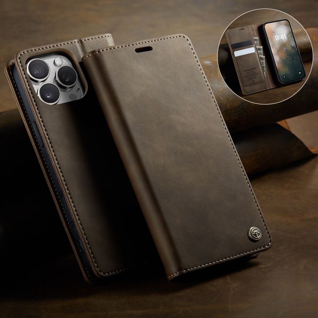 CASEME iPhone 16 Pro Etui med Stativ - Brun