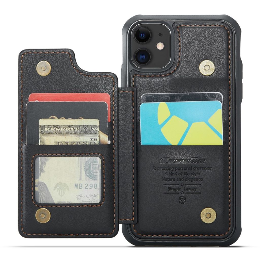 CASEME iPhone 11 Skal med 5 Kortfack - Svart