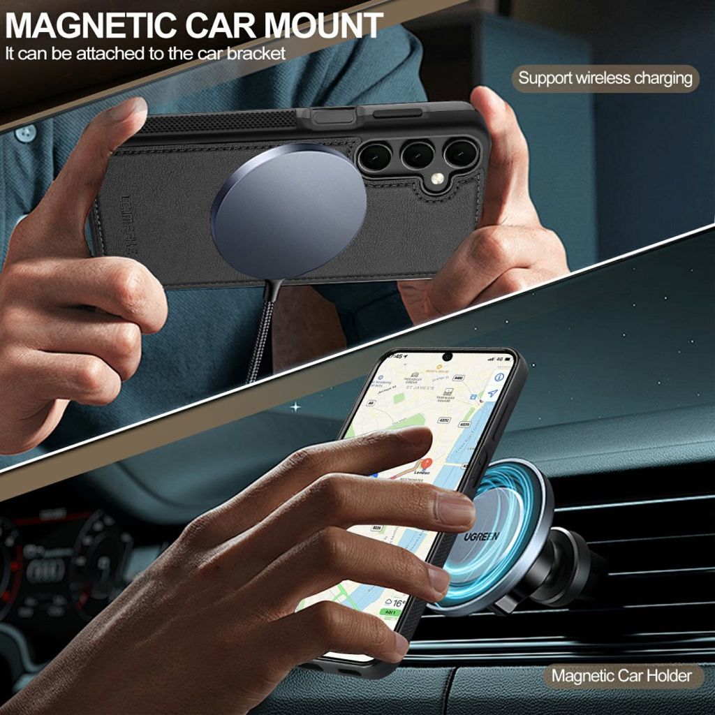 LC.IMEEKE Samsung Galaxy A37 5G MagSafe-yhteensopiva Kuori - Musta