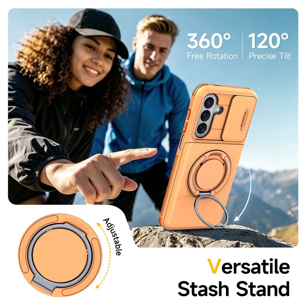 0 00 Samsung Galaxy S26 MagSafe skal med kortfack och kameraskydd - Orange