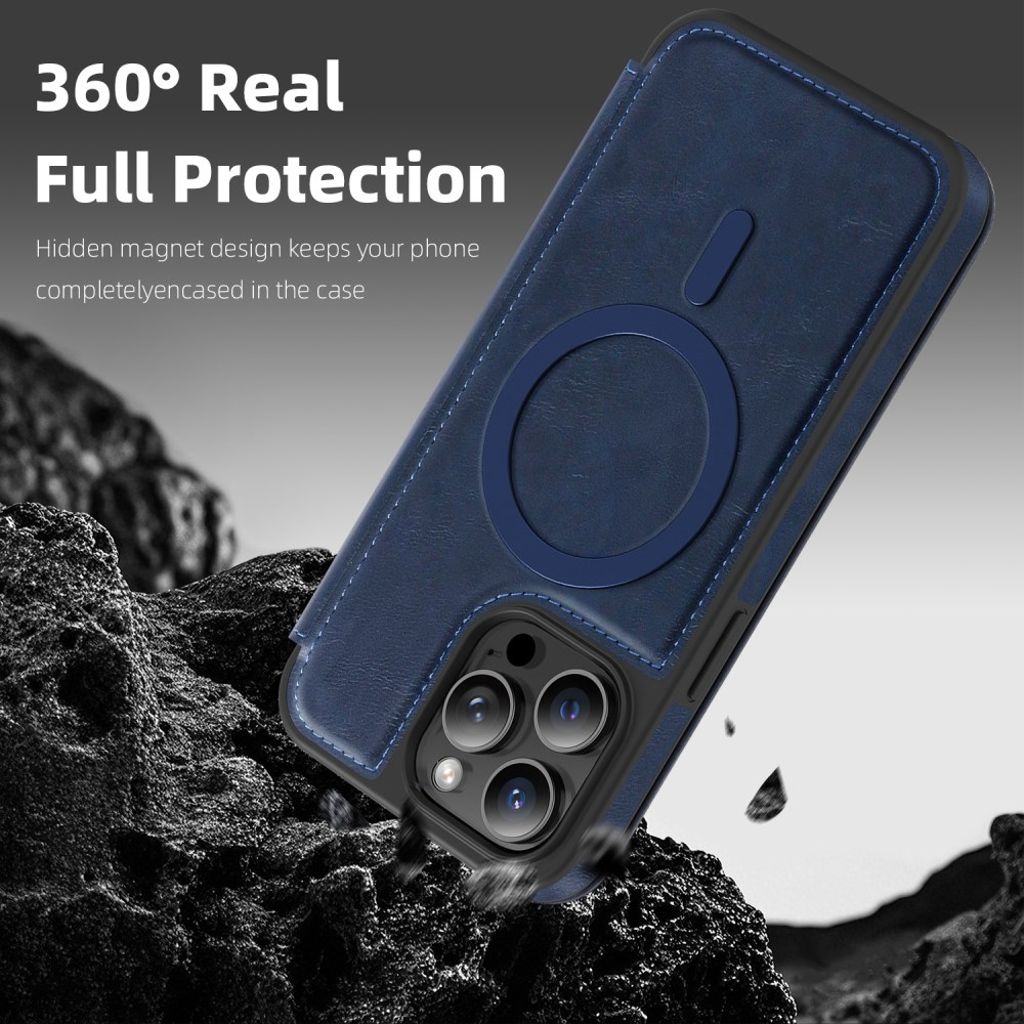 iPhone 14 Pro Max MagSafe RFID Blocking Wallet Cover - Sapphire