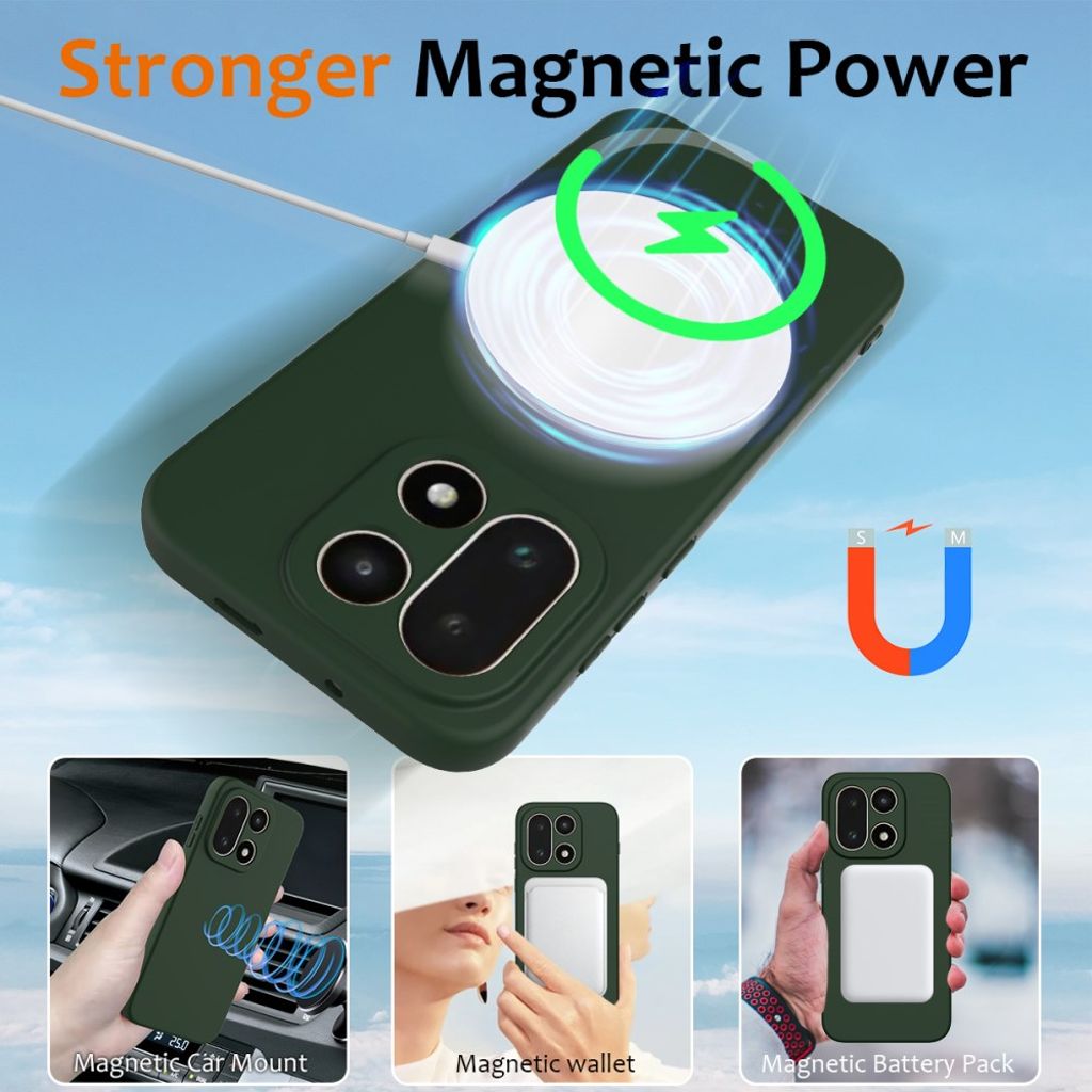 OnePlus 15 5G MagSafe Compatible Silicone Case – Dark Green