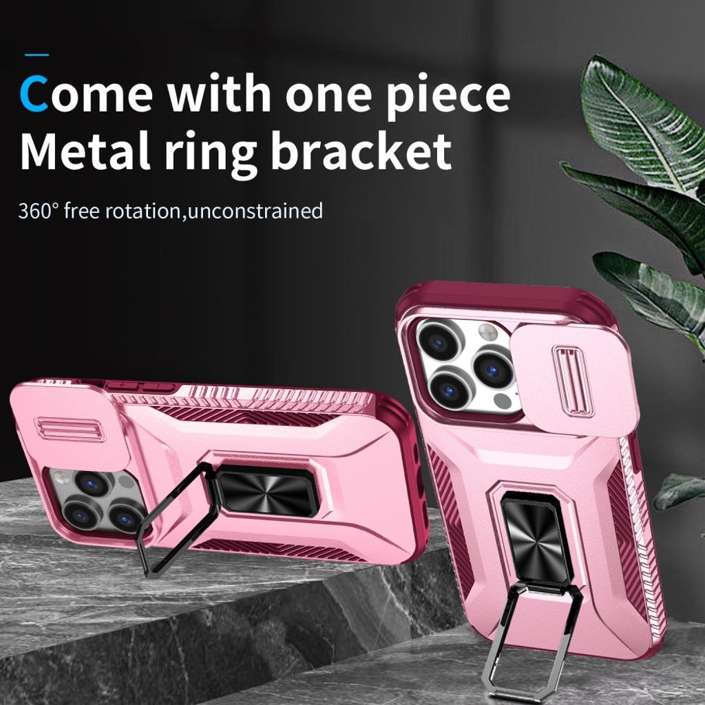 iPhone 14 Pro Skal Ringställ/Kameraskydd – Rosa