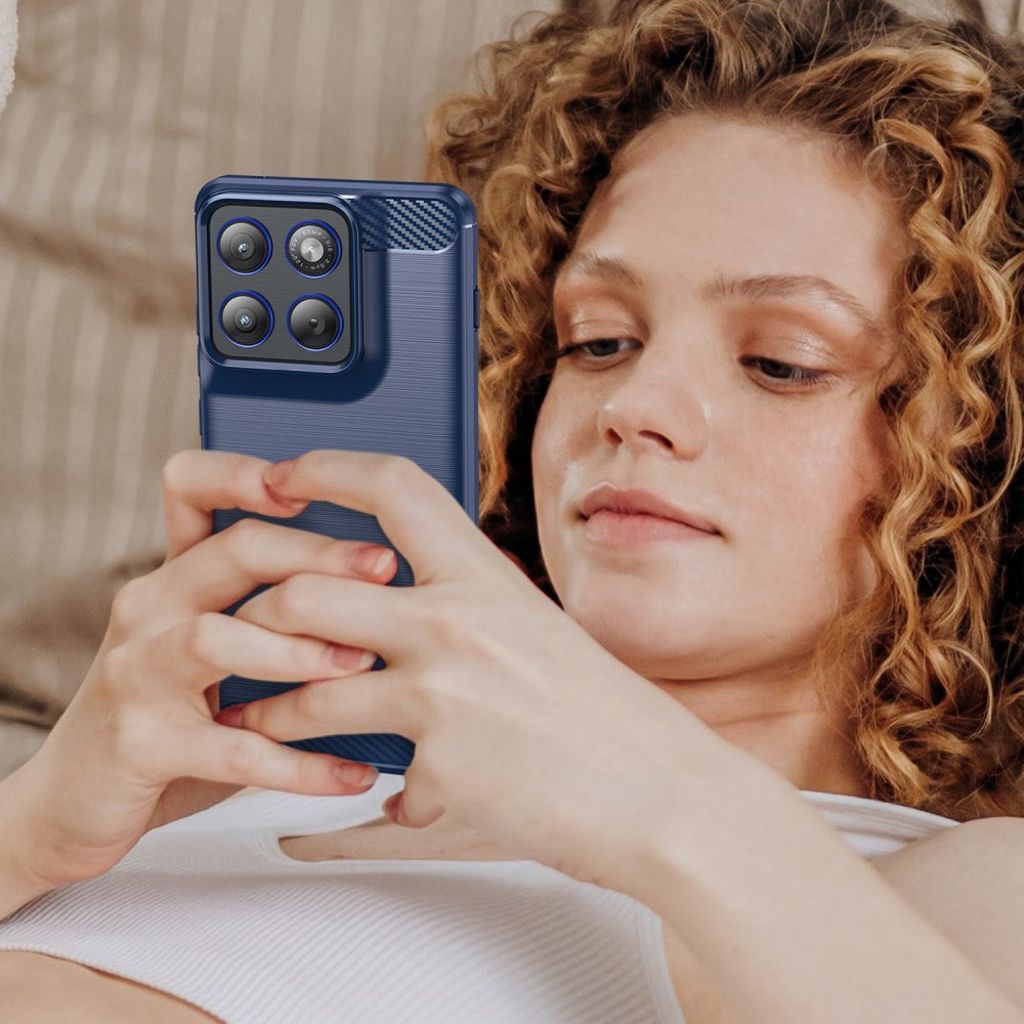 Motorola Edge 70 5G Skal Kolfibertextur - Blå