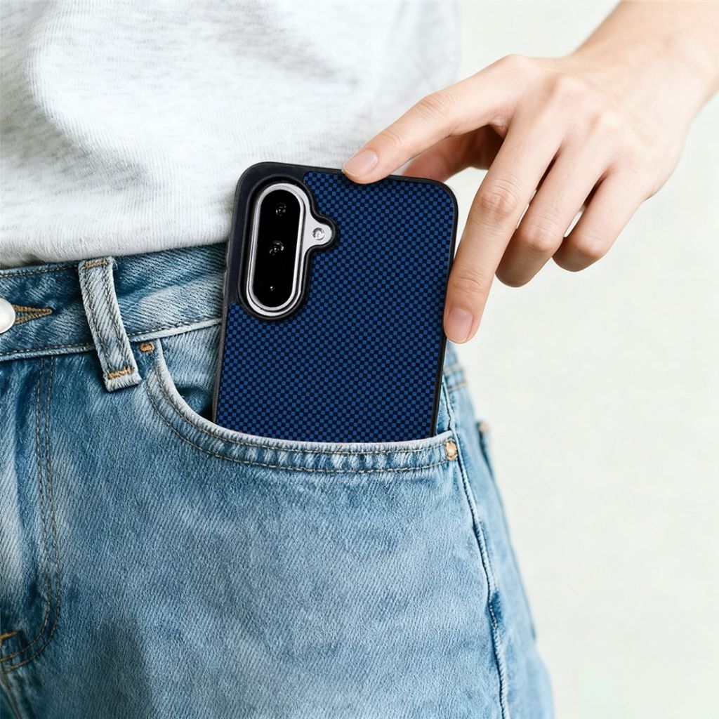Samsung Galaxy A27 EYCASE Kevlar Series MagSafe-kompatibel Deksel – Mørkblå