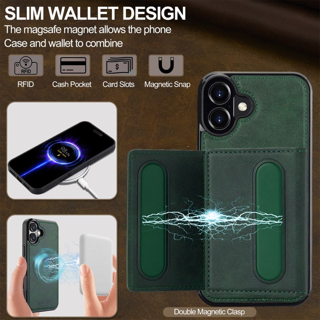 LC.IMEEKE iPhone 17 MagSafe case with wallet - Green