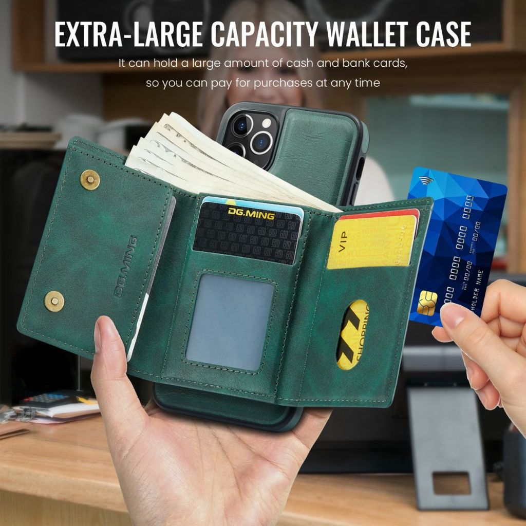 DG.MING iPhone 11 Pro Cover med Pung - Grøn