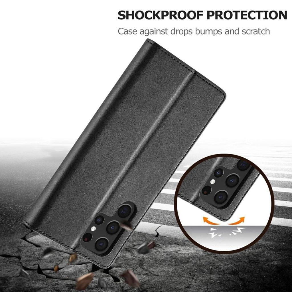 LC.IMEEKE Samsung Galaxy S25 Ultra Lommeboketui PU-lær Stativ – Svart