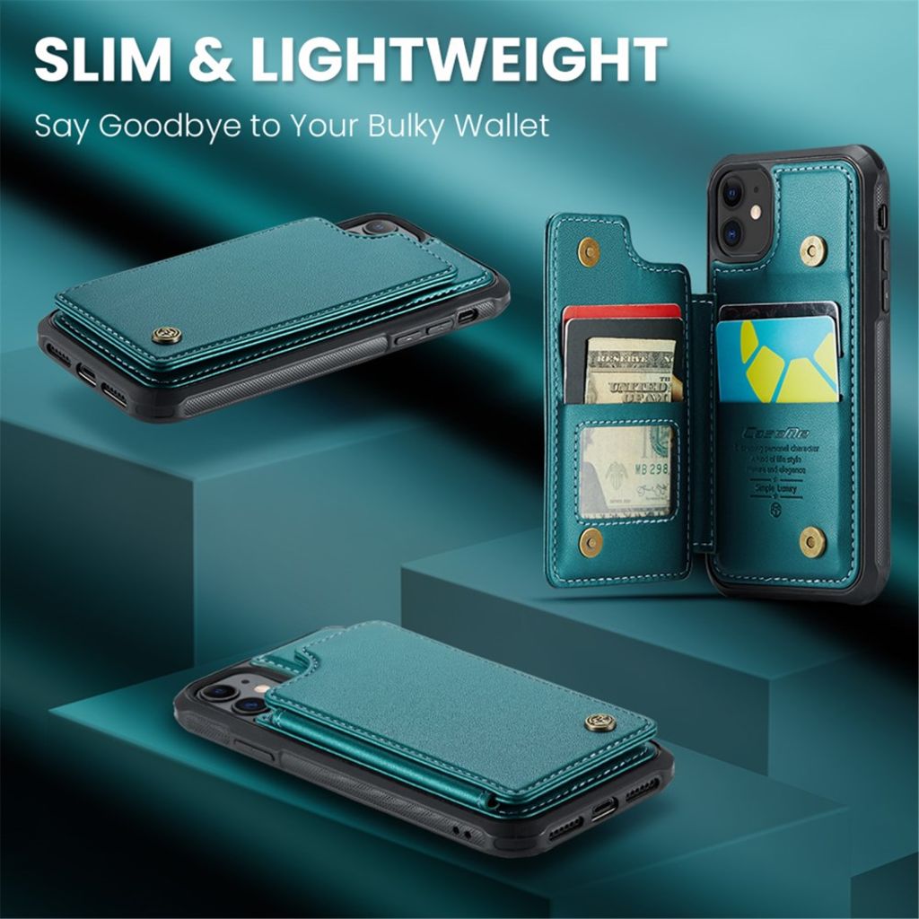 CASEME iPhone 11 Kuori 5 Korttipaikka - Vihreä