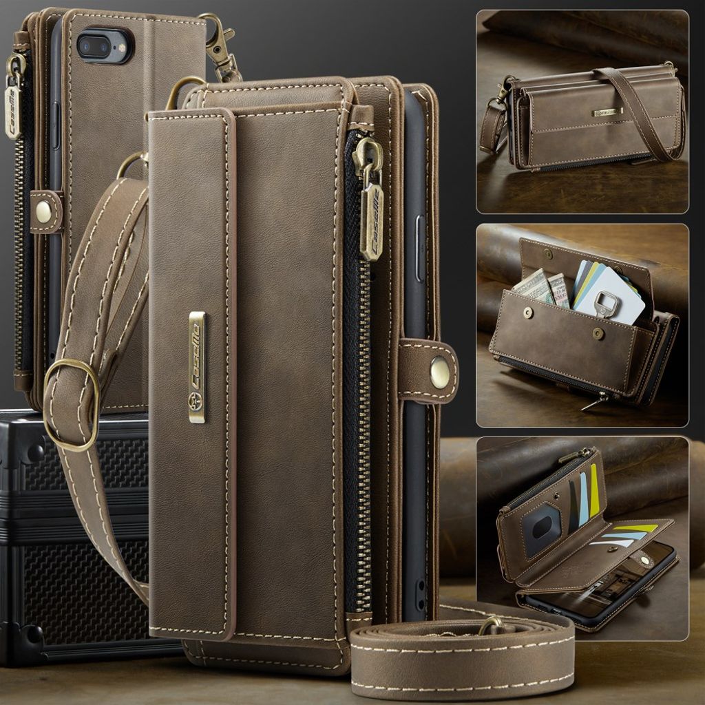 CASEME iPhone 6 Plus / 7 Plus / 8 Plus Kotelo - Ruskea