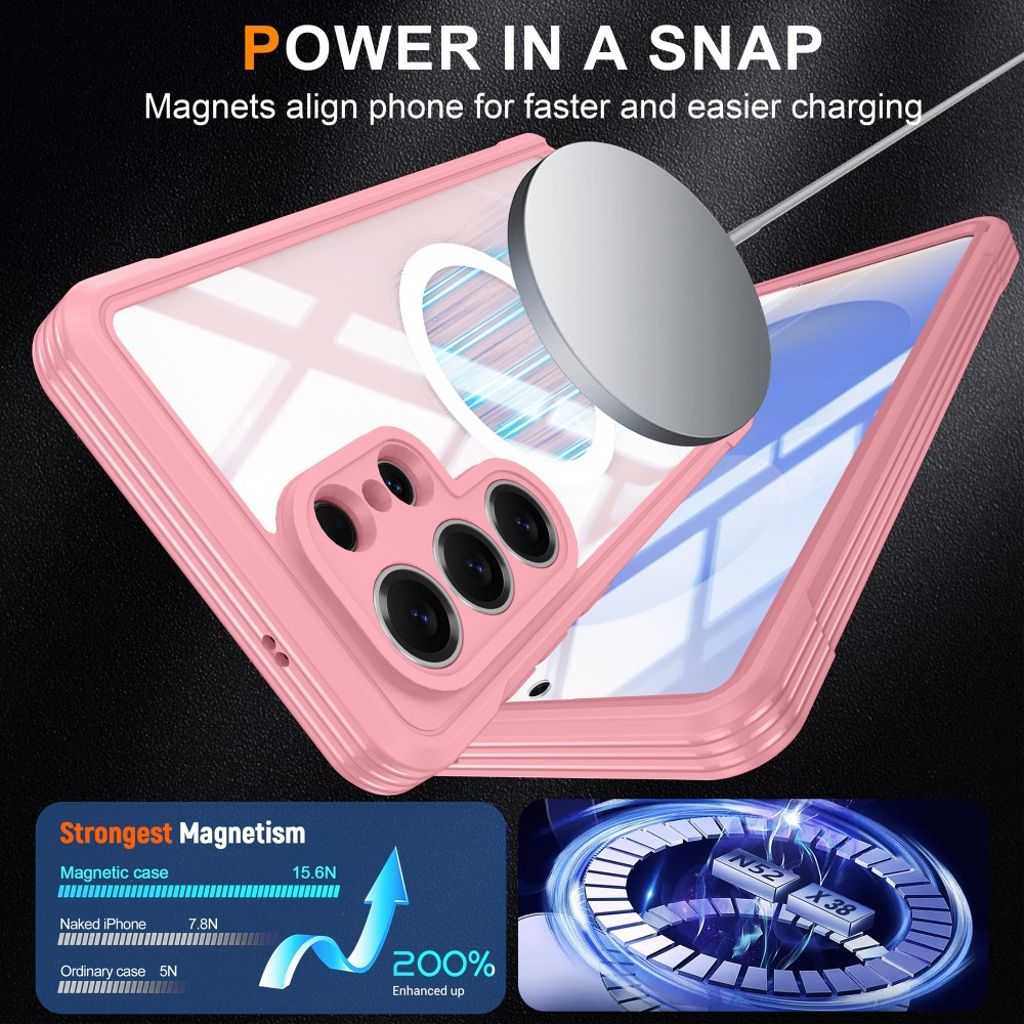 Samsung Galaxy S26 Ultra MagSafe Deksel med skjermbeskytter - Rosa