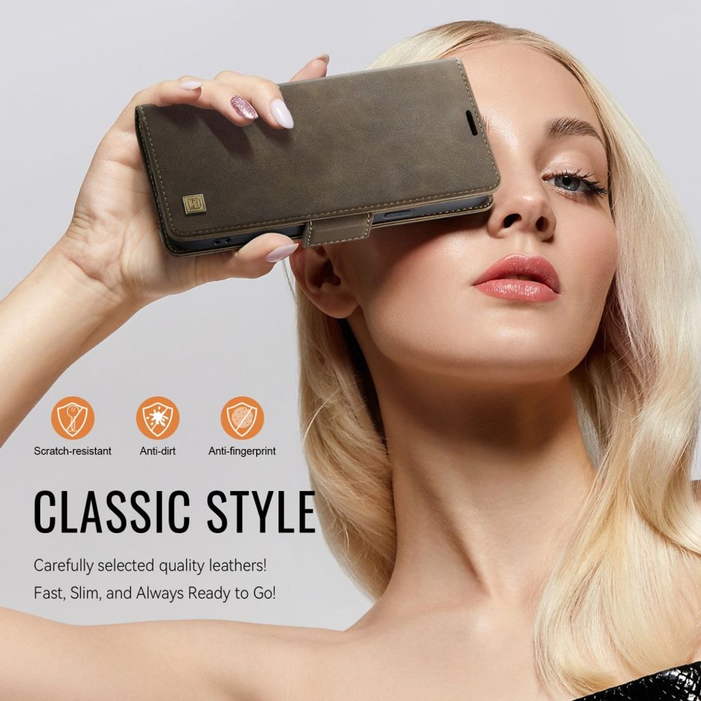 AUTSPACEA11 Google Pixel 11 Pro XL Plånboksfodral med RFID-blockering - Brun