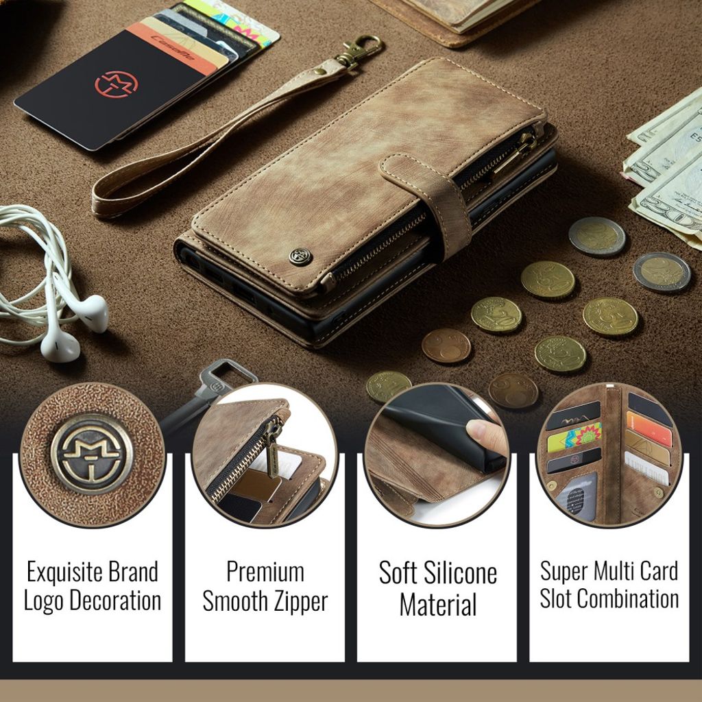 CASEME iPhone 17 Pro Max Etui med Stativ - Brun
