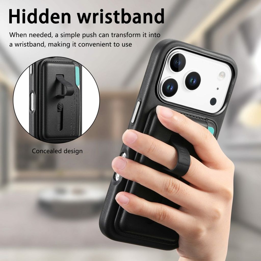 iPhone 17 Pro Max MagSafe lommebokdeksel med kortholder – svart