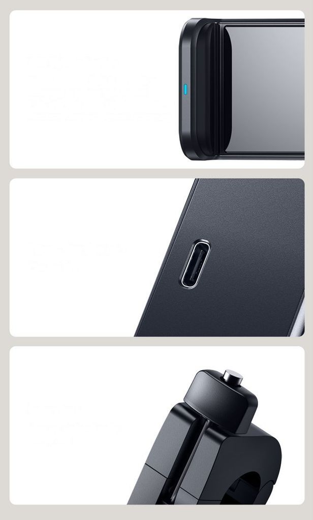 Baseus nakkestøtte mobilholder med 15W Qi oplader – sort (WXHZ-01)