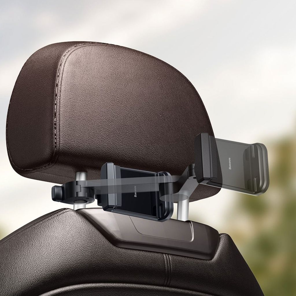 Baseus nakkestøtte mobilholder med 15W Qi oplader – sort (WXHZ-01)