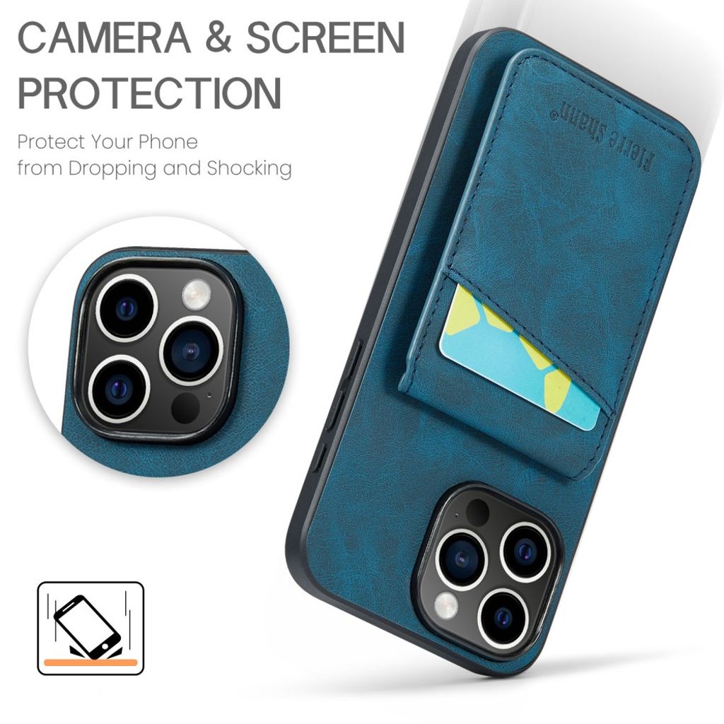 FIERRE SHANN iPhone 16 Pro Deksel med Kortspor - Blå