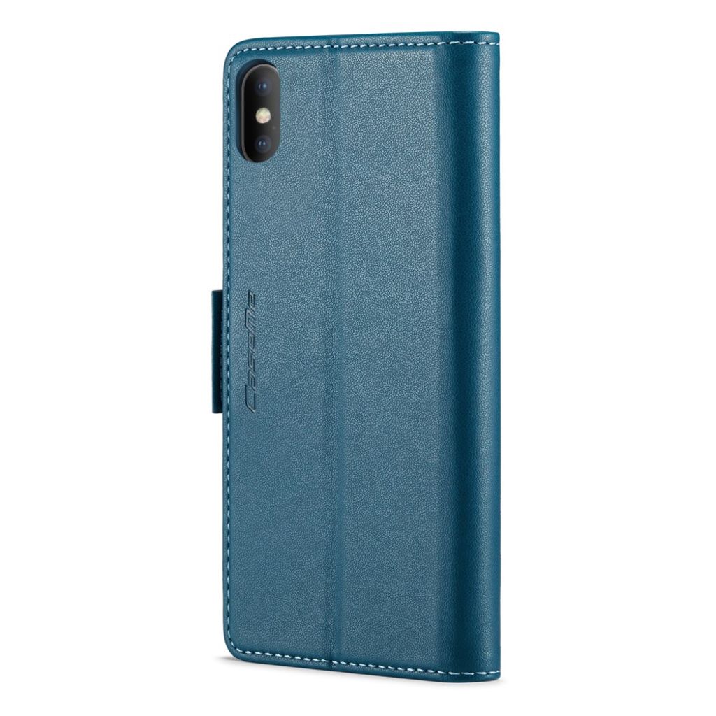 CASEME iPhone XS Max Pungetui RFID-blokerende 3 Kortplads – Blå