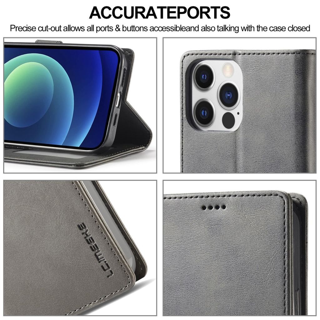 LC.IMEEKE iPhone 15 Pro Max Lompakkokotelo - Musta