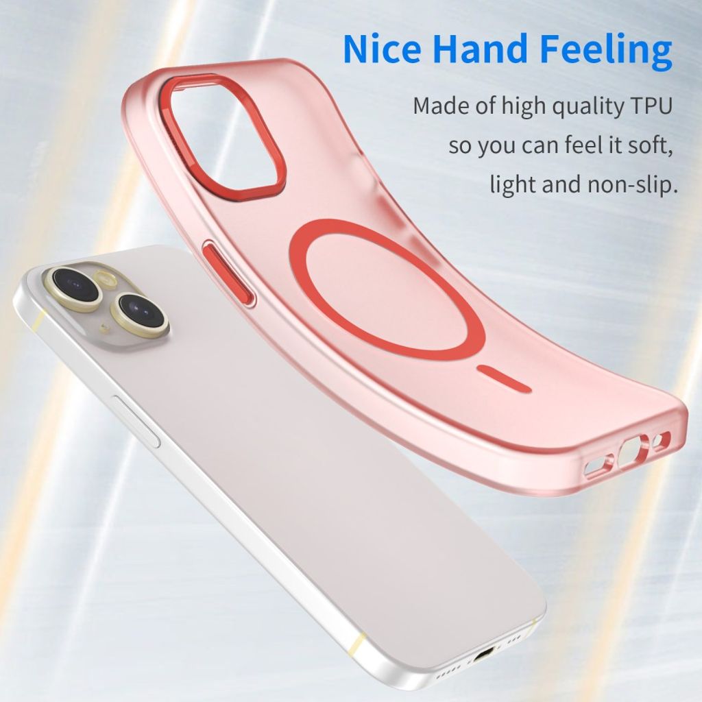 iPhone 13 Frosted Back Case MagSafe Compatible - Red