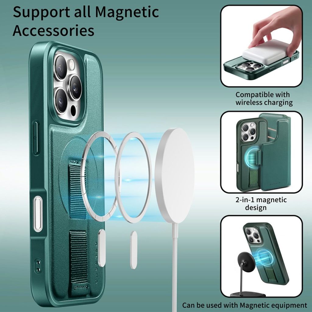 CASENEO iPhone 16 Cover with Stand - Green