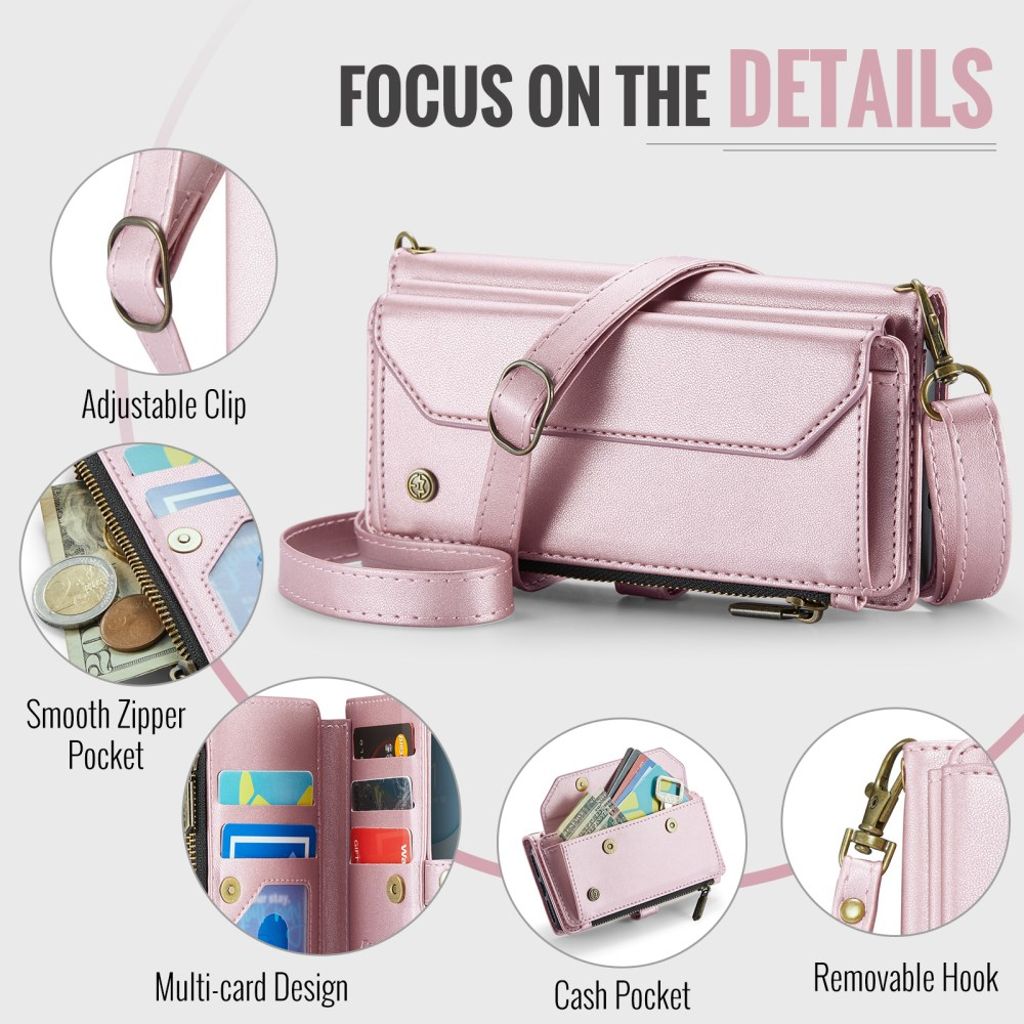 CASEME iPhone 11 Kotelo 10 Korttipaikka - Vaaleanpunainen