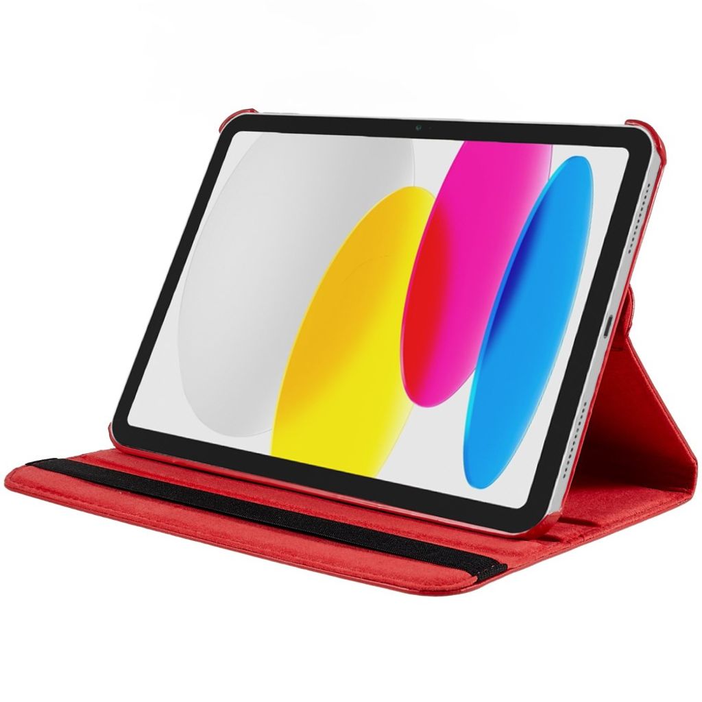 iPad A16 11" 2025/10.9" 2024 Flip cover med roterende standfunktion - Rød