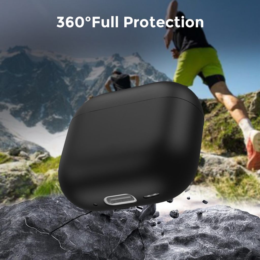 AHASTYLE Apple AirPods 4 Skal Silikon Stötsäker - Svart