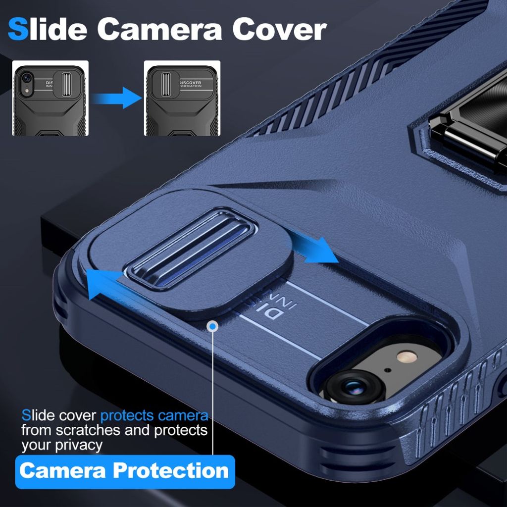 iPhone XR Skal Magnetisk Stativring - Blå