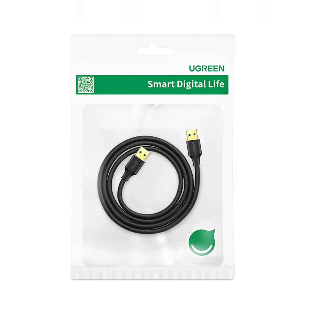 Ugreen US128 10371 USB-A 3.0 / USB-A 3.0 5Gb/s kabel 2m – sort