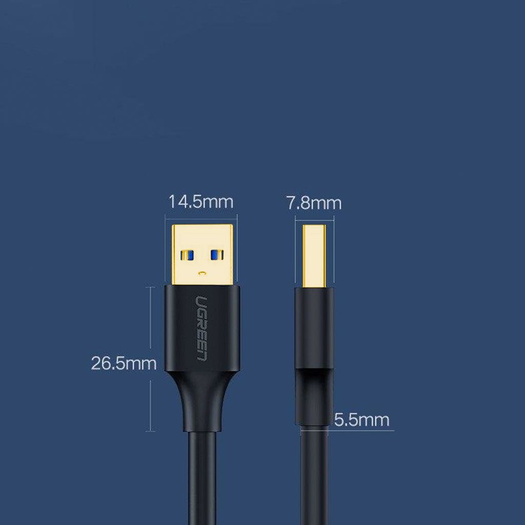 Ugreen US128 10371 USB-A 3.0 / USB-A 3.0 5Gb/s kabel 2m – sort
