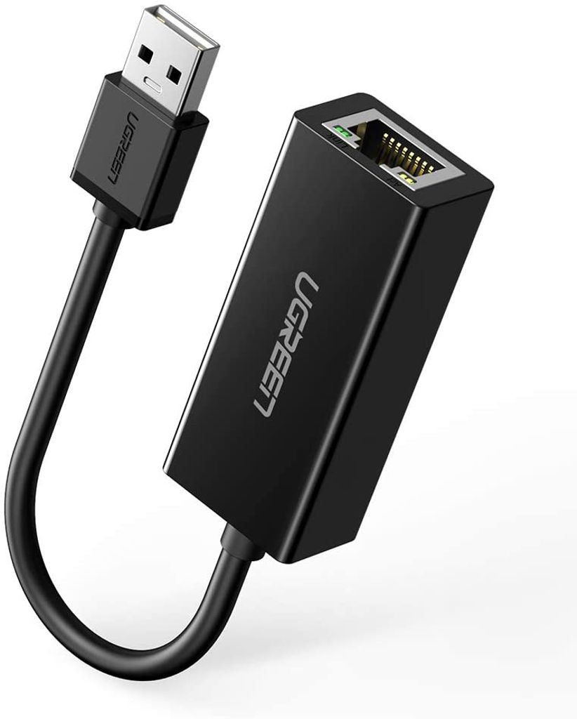 Ugreen eksternt nettverkskort RJ45 til USB 2.0 – svart (CR110 20254)