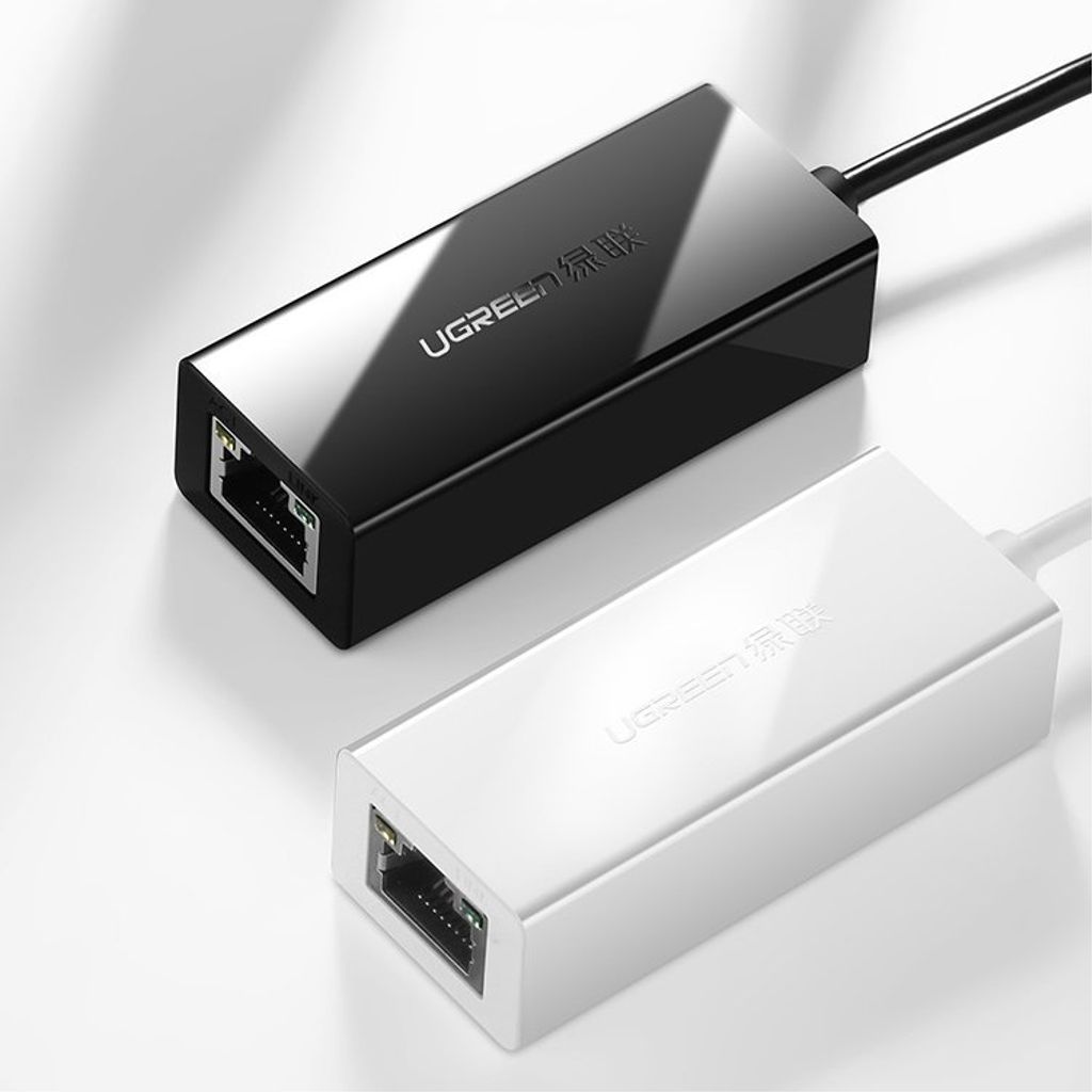 Ugreen eksternt nettverkskort RJ45 til USB 2.0 – svart (CR110 20254)