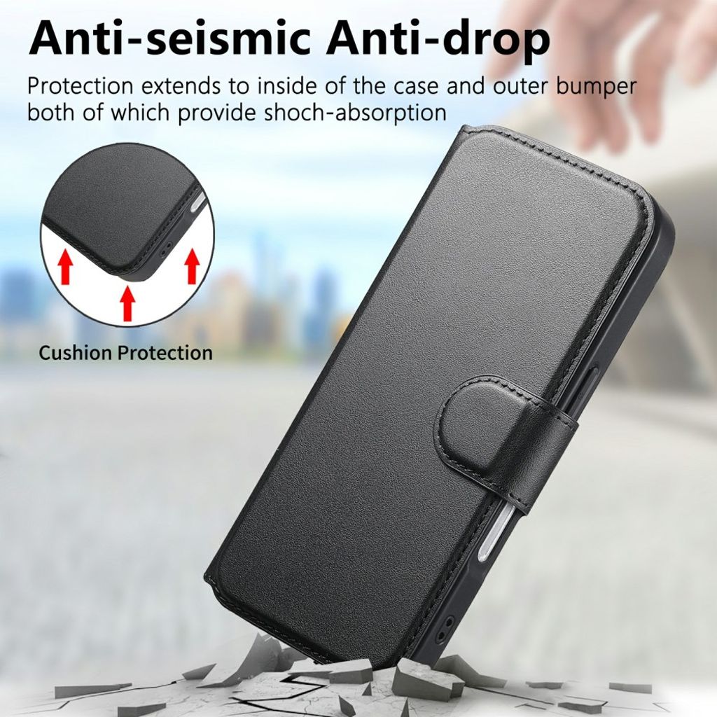 CASENEO iPhone 16 Cover with Stand - Black