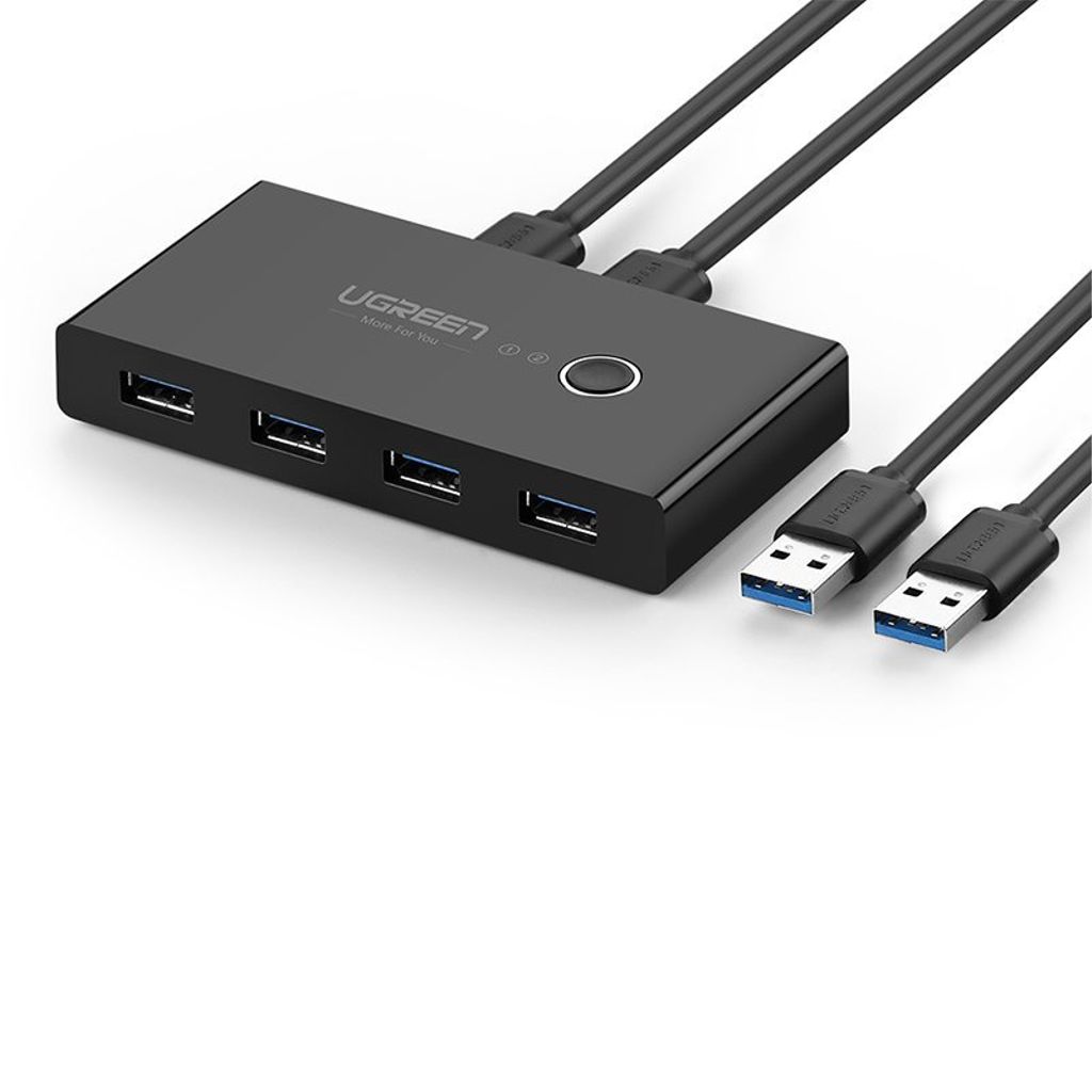 Ugreen switch box HUB switch 4x USB 3.2 Gen 1 USB splitter for to datamaskiner svart (US216 30768)